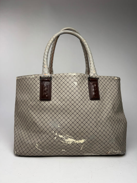 Vintage Bottega Veneta Andiamo Shopper Grey Brown