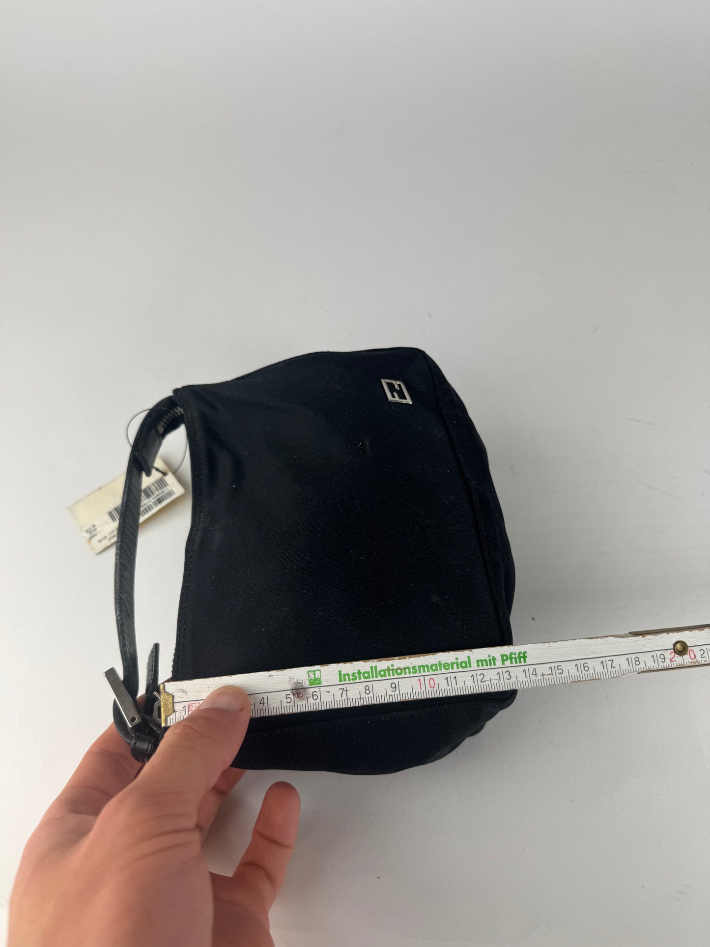 Vintage Fendi Mini Baguette Bag Canvas Black