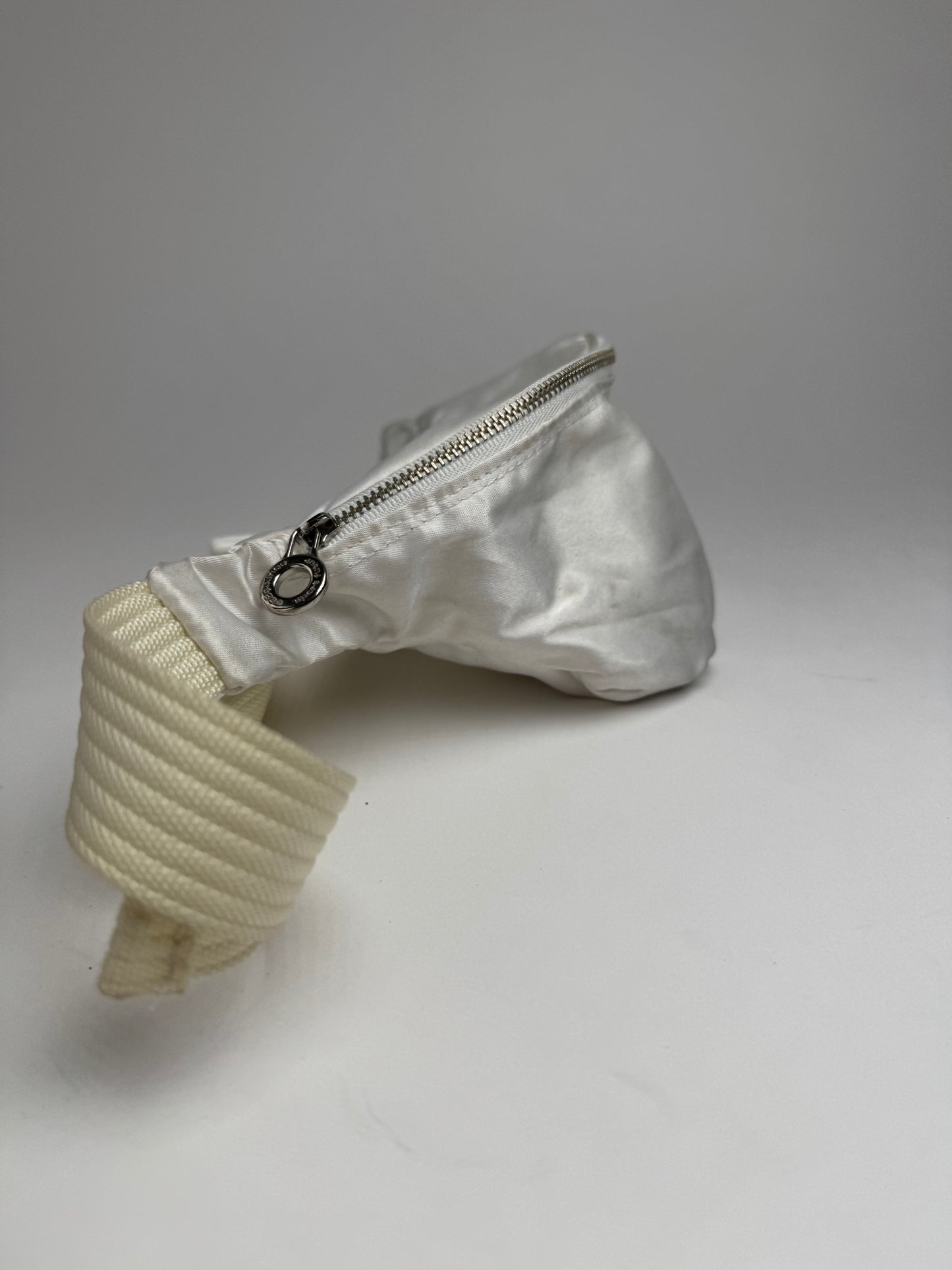 Vintage Courreges Paris Crossbody / Bum Bag Silver white