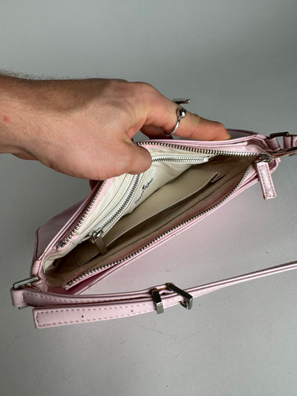 Vintage Courreges Patent Leather Baguette Bag Rose