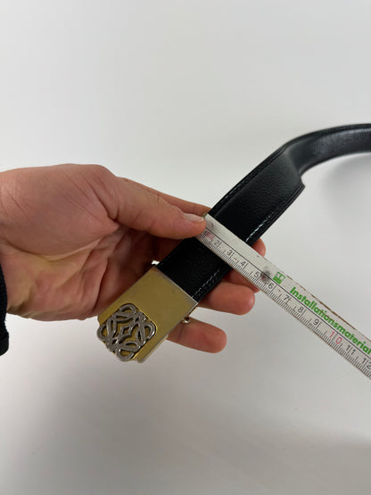 Vintage Loewe Madrid Leather Belt Black Amazona