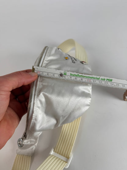 Vintage Courreges Paris Crossbody / Bum Bag Silver white
