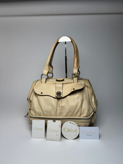 Vintage Chloe Leather Bag Beige