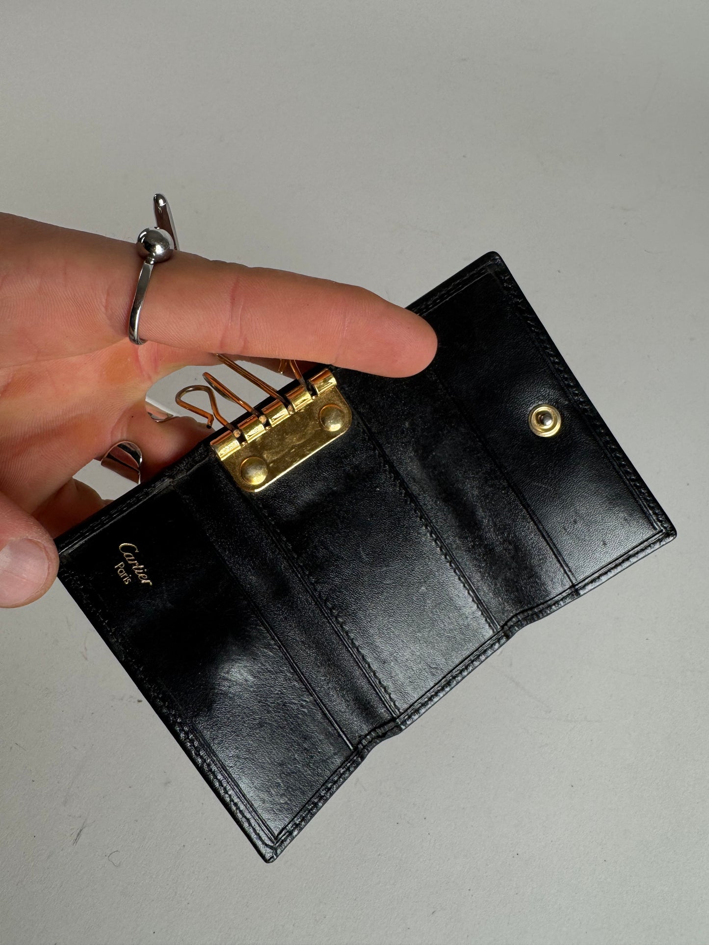 Vintage Cartier Patent Leather Key Holder Black