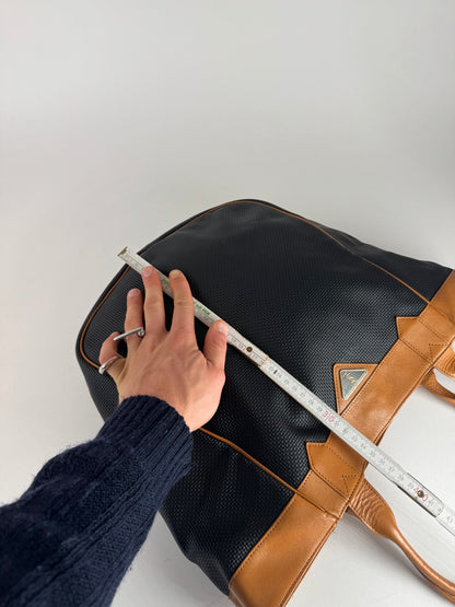 Vintage Yves Saint Laurent 2Way leather Shopper bag black brown