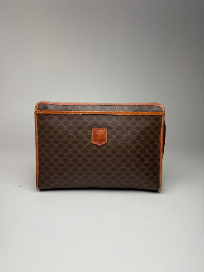 Vintage Celine Paris Leather Monogram Clutch brown