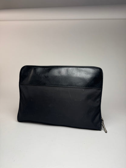 Vintage Celine Paris Leather Clutch Black