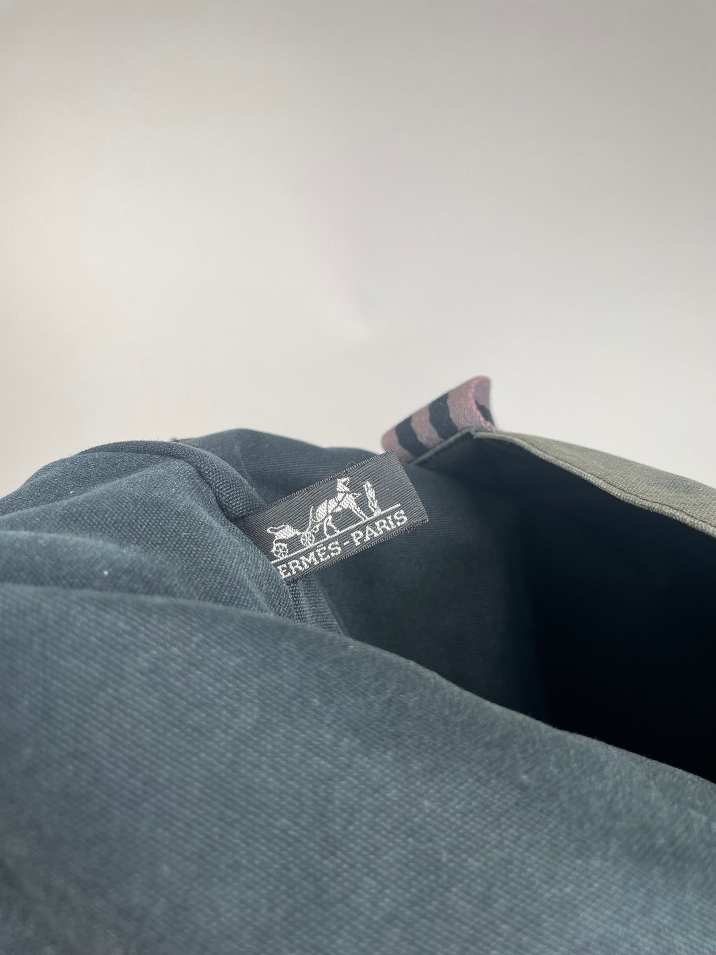 Vintage Hermes Canvas Shopper Bag Black