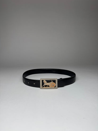 Vintage Celine Paris Leather Belt Black