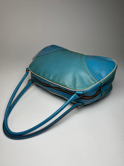 Sac bowling vintage en cuir Prada bleu