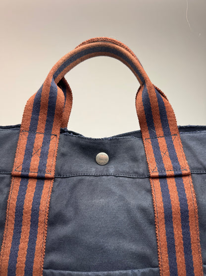 Vintage Hermes Paris Canvas Shopper Navy