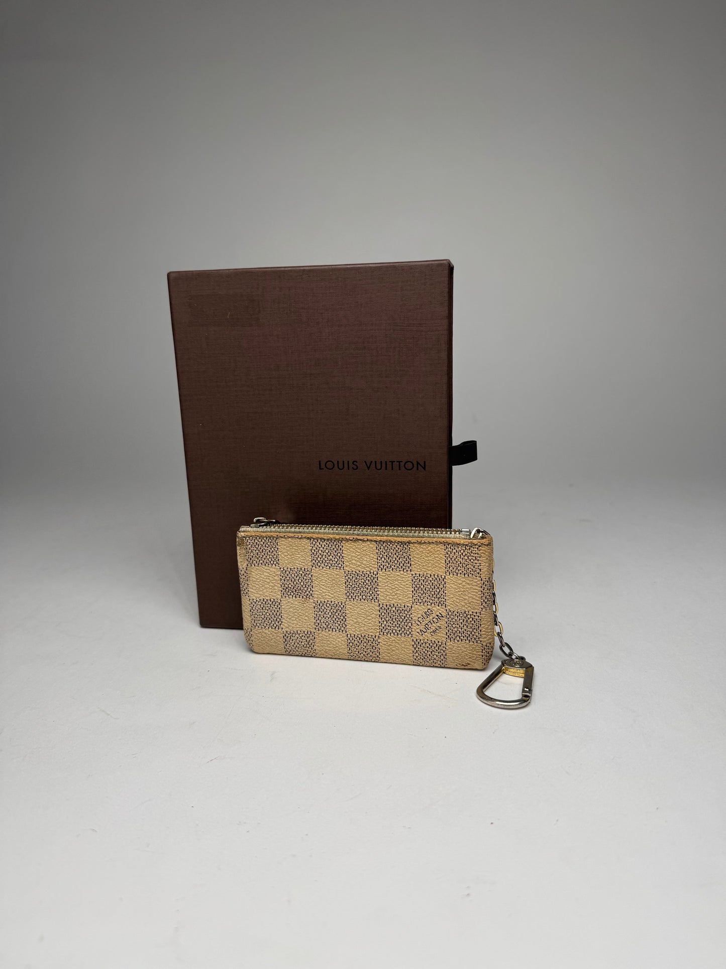 Vintage Louis Vuitton Keychain Card Holder Damier White