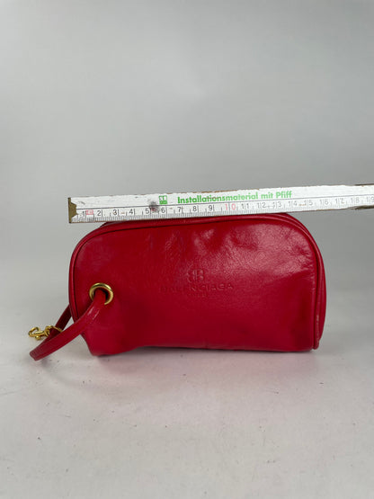 Vintage Balenciaga leather bag / clutch red