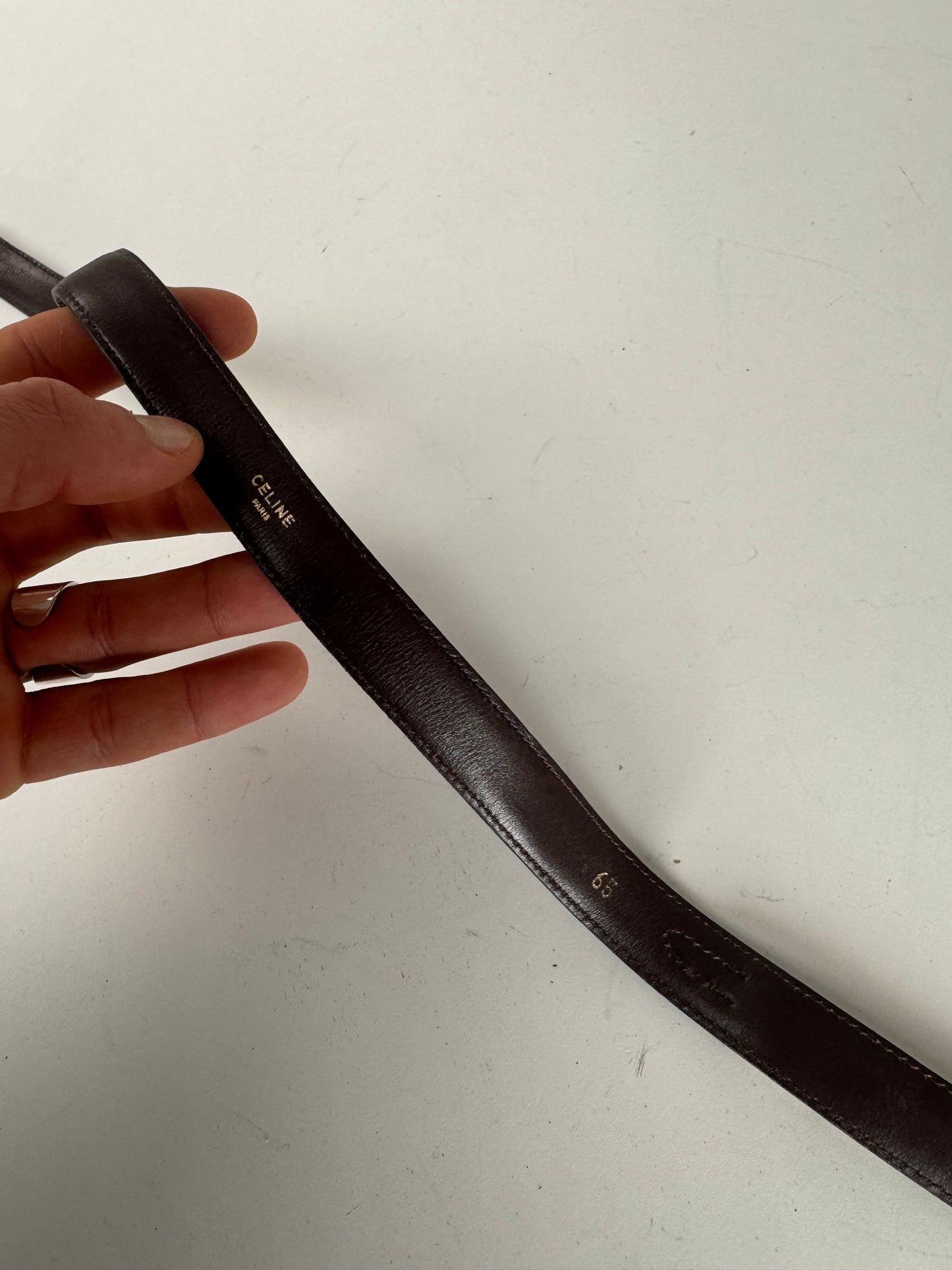 Vintage Celine Paris Leather Belt Brown