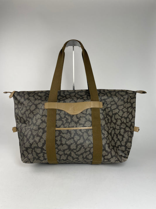 Vintage Yves Saint Laurent Leather Travel Bag Grey/Brown