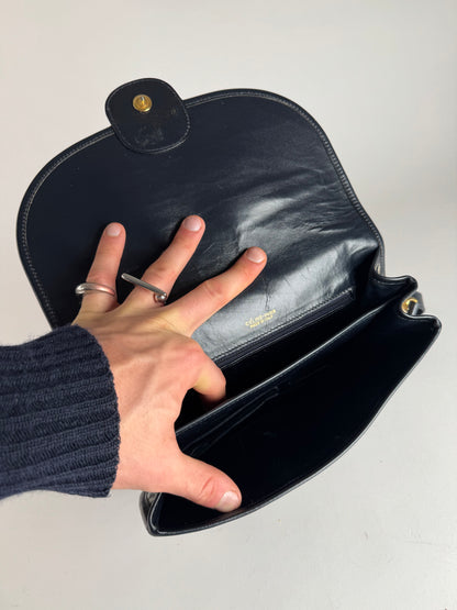 Vintage Celine Paris Triomphe Monogram Canvas/Leather Shoulder bag black gray