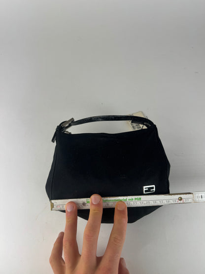 Vintage Fendi Mini Baguette Bag Canvas Black