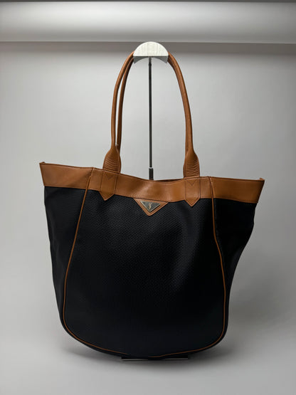 Vintage Yves Saint Laurent 2Way leather Shopper bag black brown