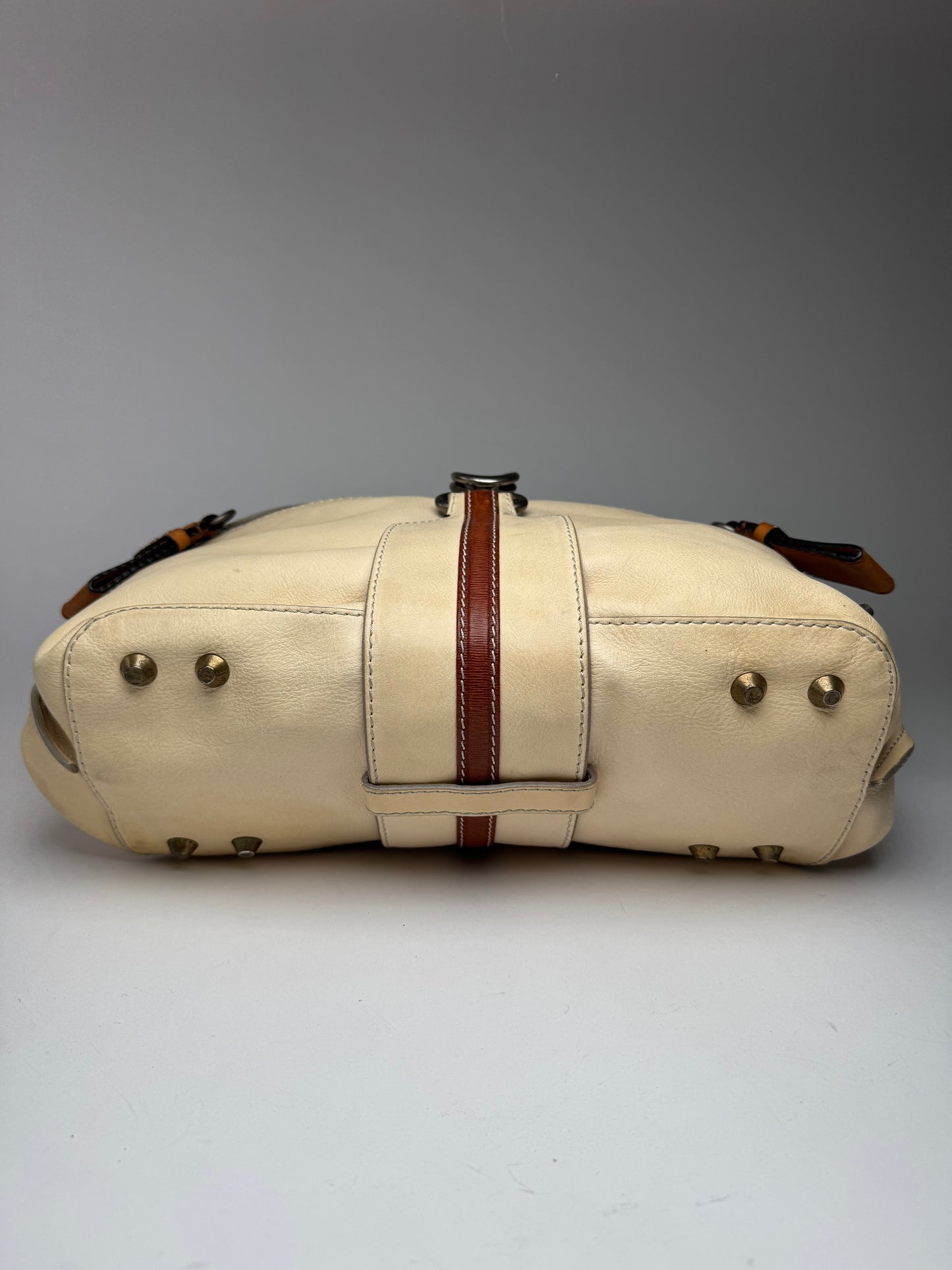 Vintage Chloe Leather Bag Beige brown