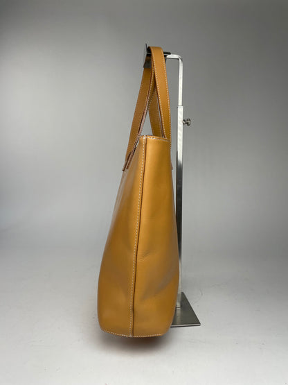 Vintage Courreges Paris Leather shopper Bag Kamel