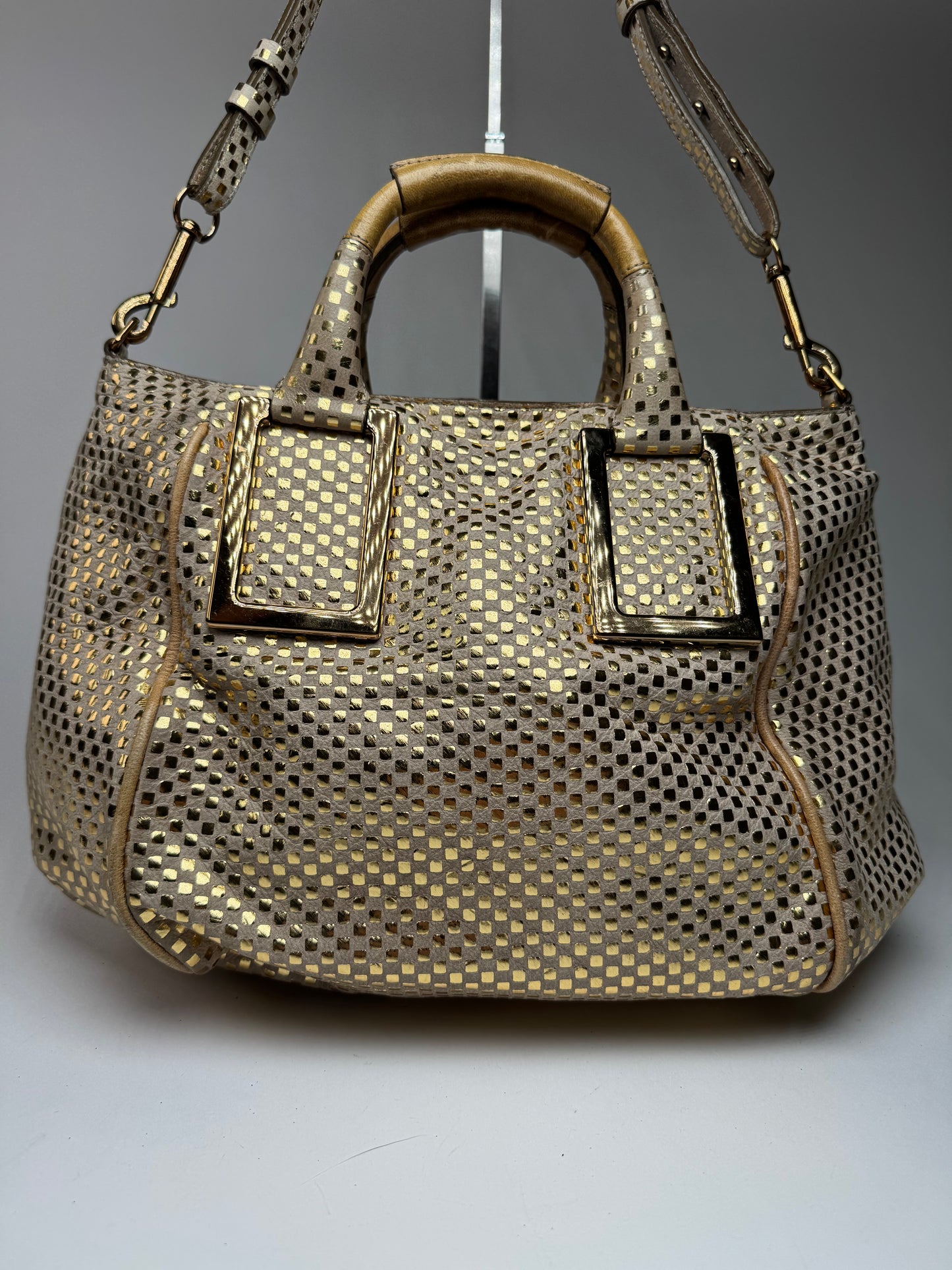 Vintage Chloe 2-Way Leather Bag golden