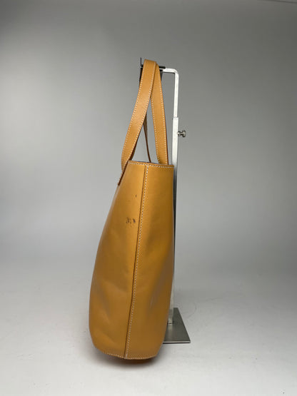 Vintage Courreges Paris Leather shopper Bag Kamel