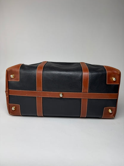 Vintage Celine Paris Triomphe Weekender Travel Bag Black Brown