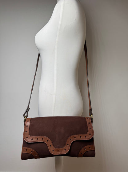 Vintage Chloe Leather Suede Shoulder Bag brown