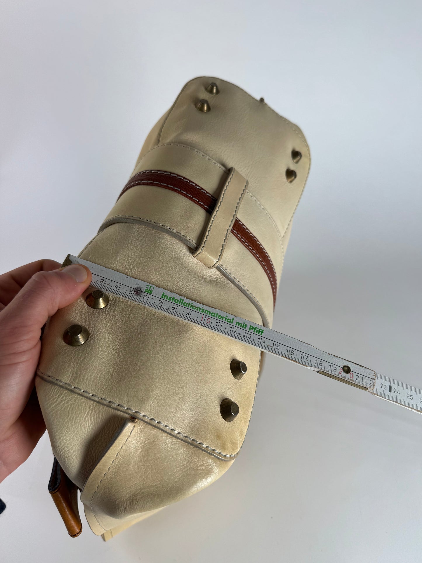 Vintage Chloe Leather Bag Beige brown