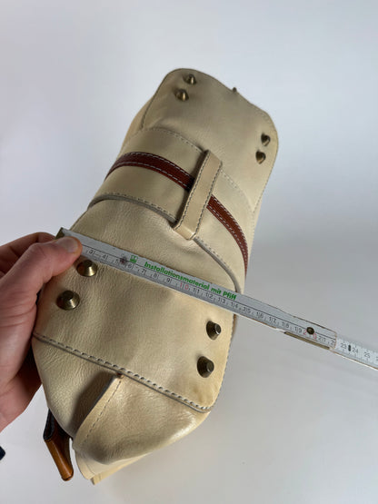 Vintage Chloe Leather Bag Beige brown