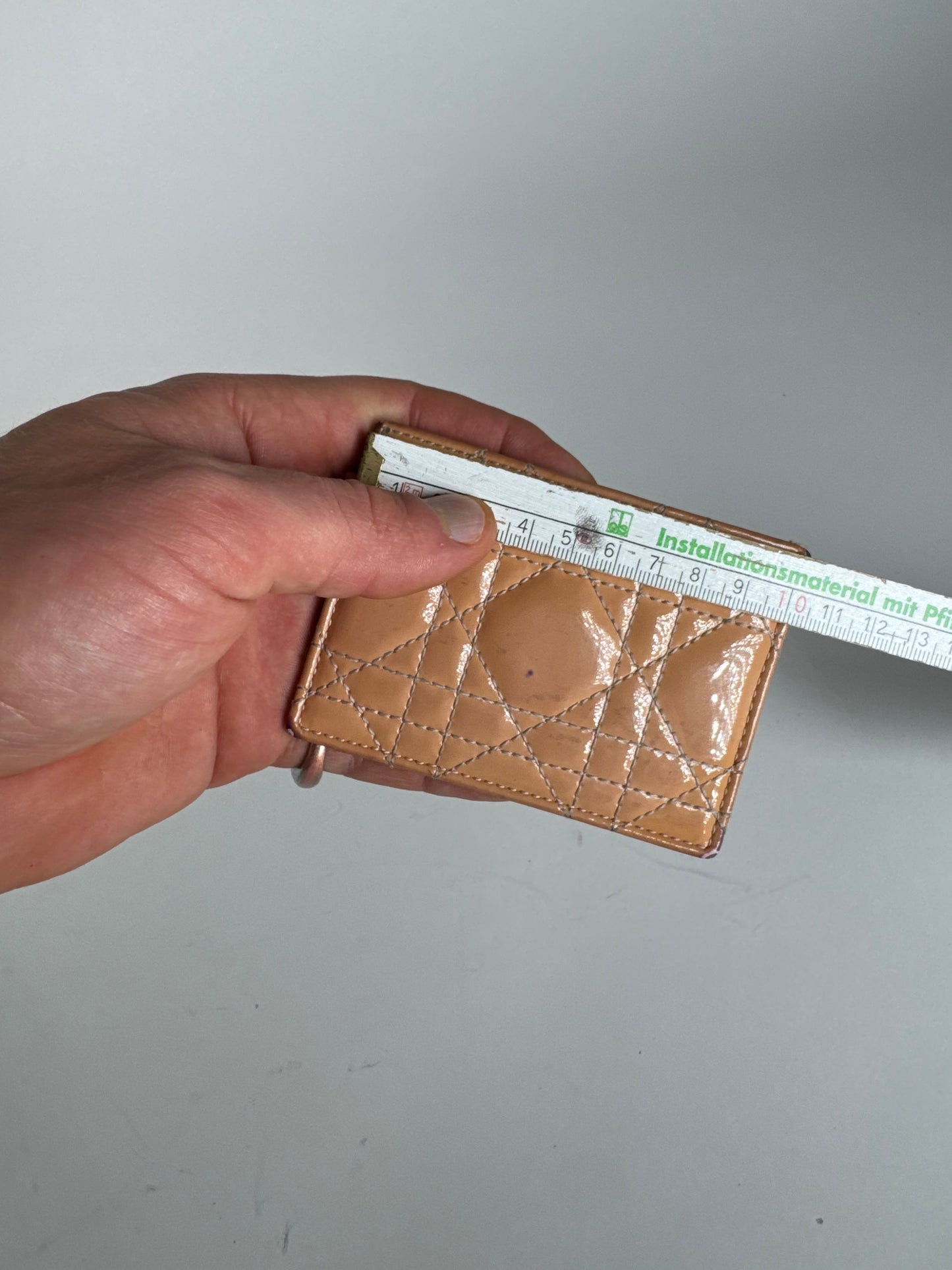 Vintage Dior Patent Leather Card Holder Peach-Orange