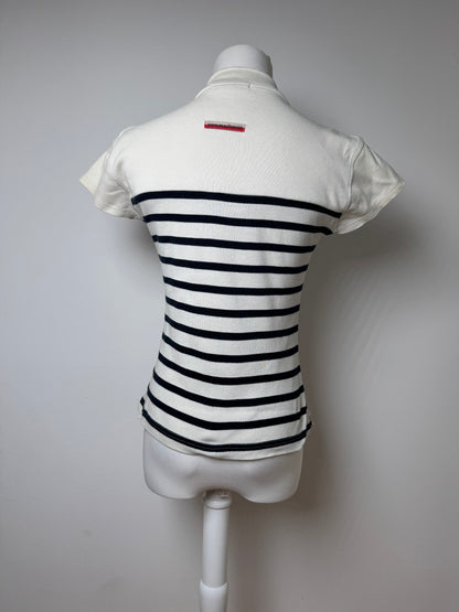 Vintage Jean Paul Gaultier Top white Navy Striped 38/M