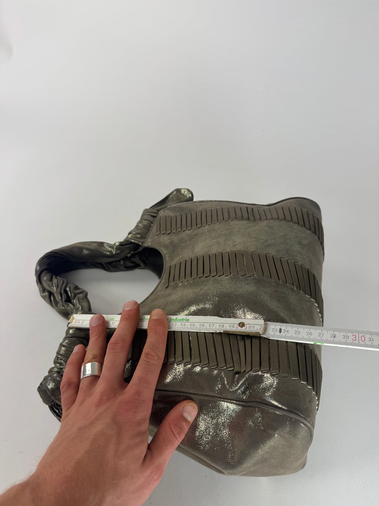 Vintage Giorgio Armani Leather Bag Silver