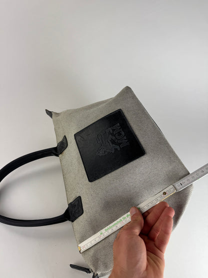 Vintage MCM canvas / leather shopper grey black