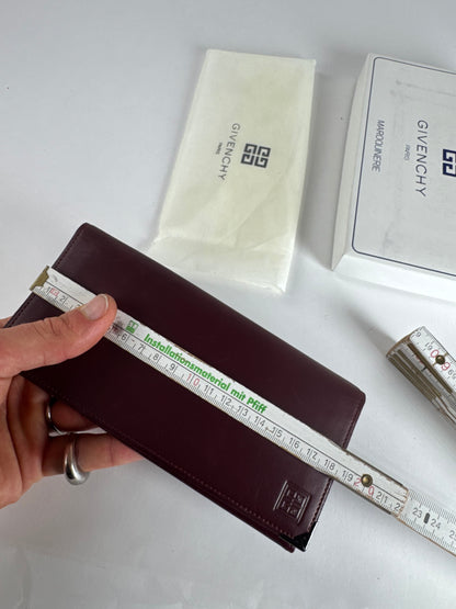 Vintage Givenchy Leather ID Holder burgundy