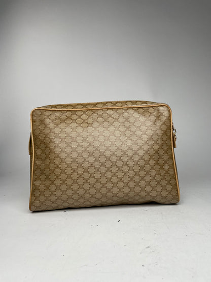 Vintage Celine Triomphe Leather Monogram Clutch