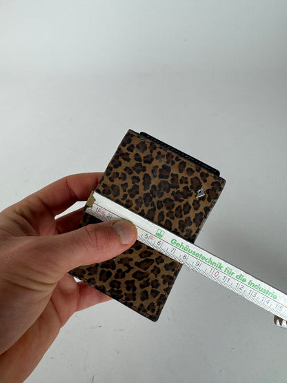 Vintage Bottega Veneta Canvas Card Holder Leopard