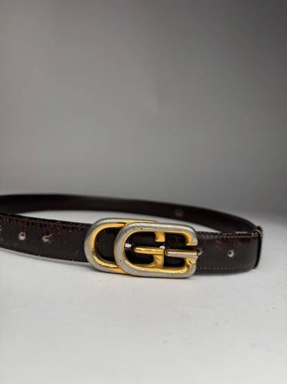 Vintage Gucci GG Leather Belt Brown