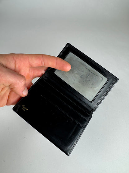 Vintage Cartier Patent Leather Card Holder Black