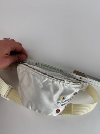 Vintage Courreges Paris Crossbody / Bum Bag Silver white