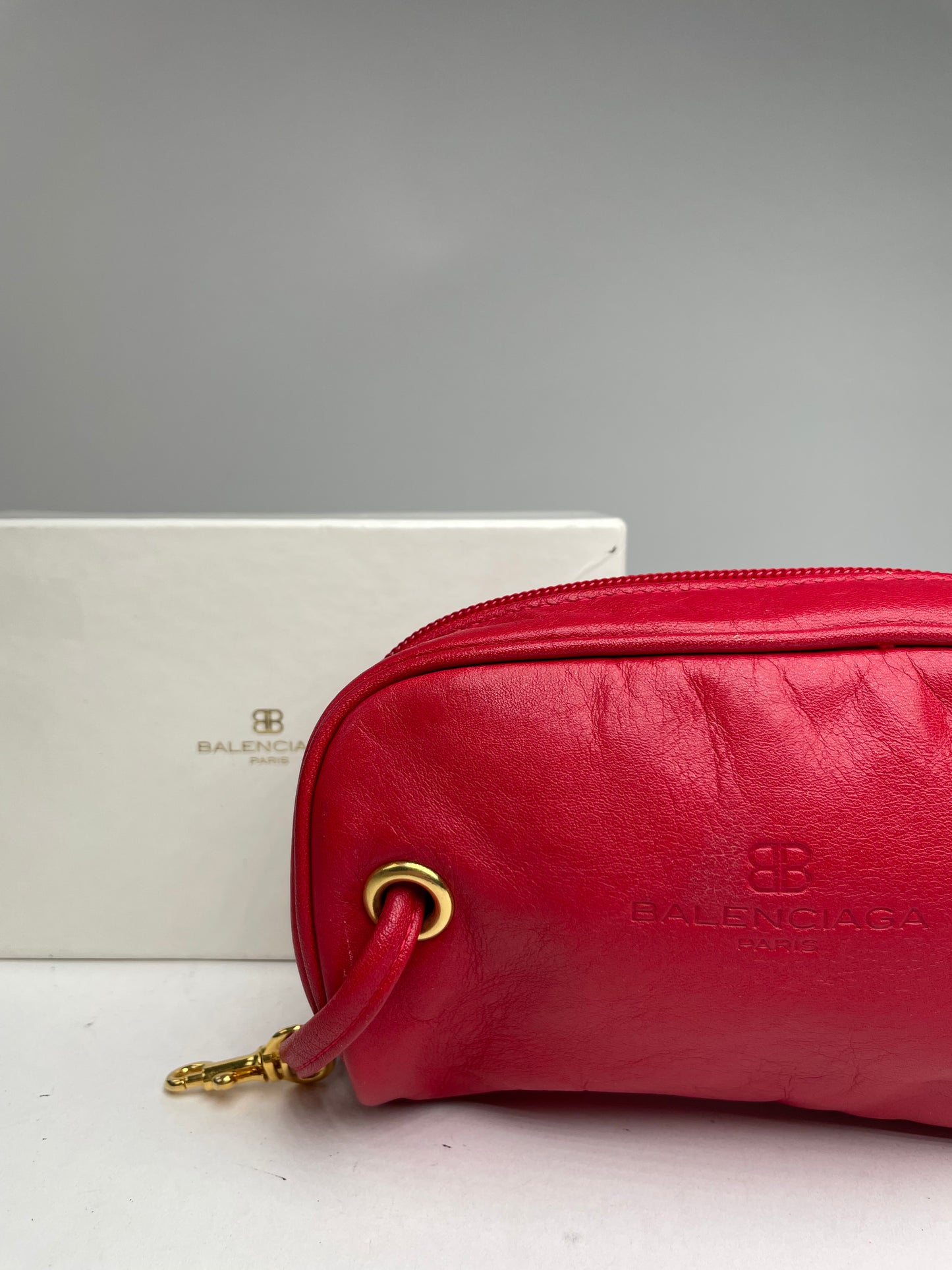 Vintage Balenciaga leather bag / clutch red