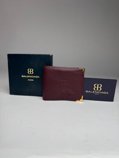 Vintage Balenciaga Leather Wallet burgundy