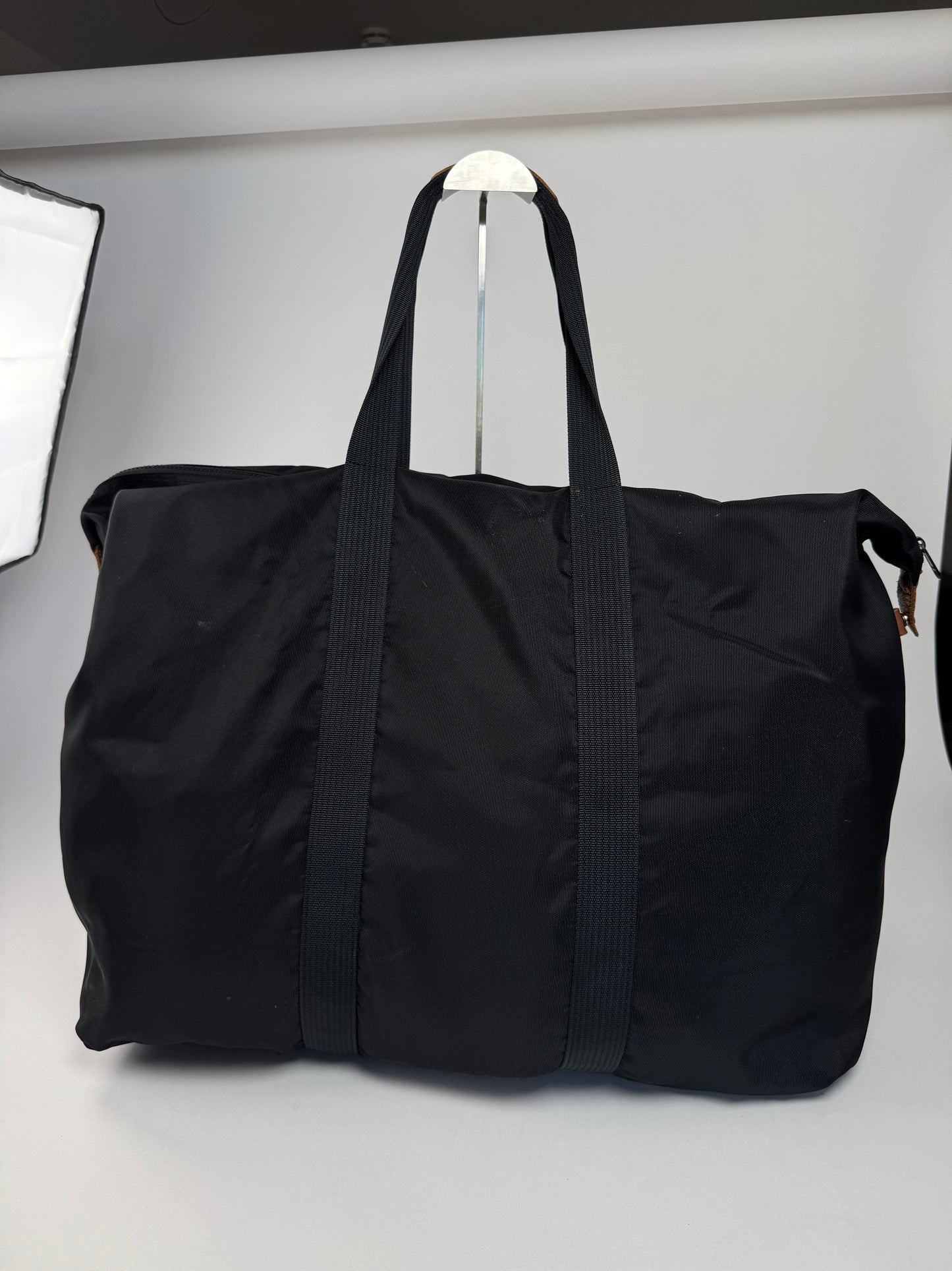 Vintage Courreges Paris Weekender Travel Bag Black Brown