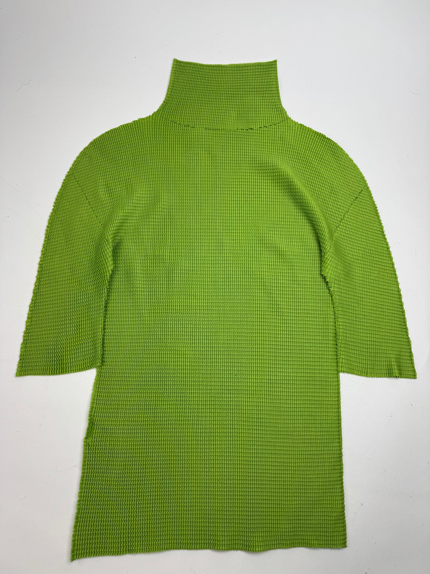Vintage Issey Miyake Pleated Turtleneck Sweater 38/M Green