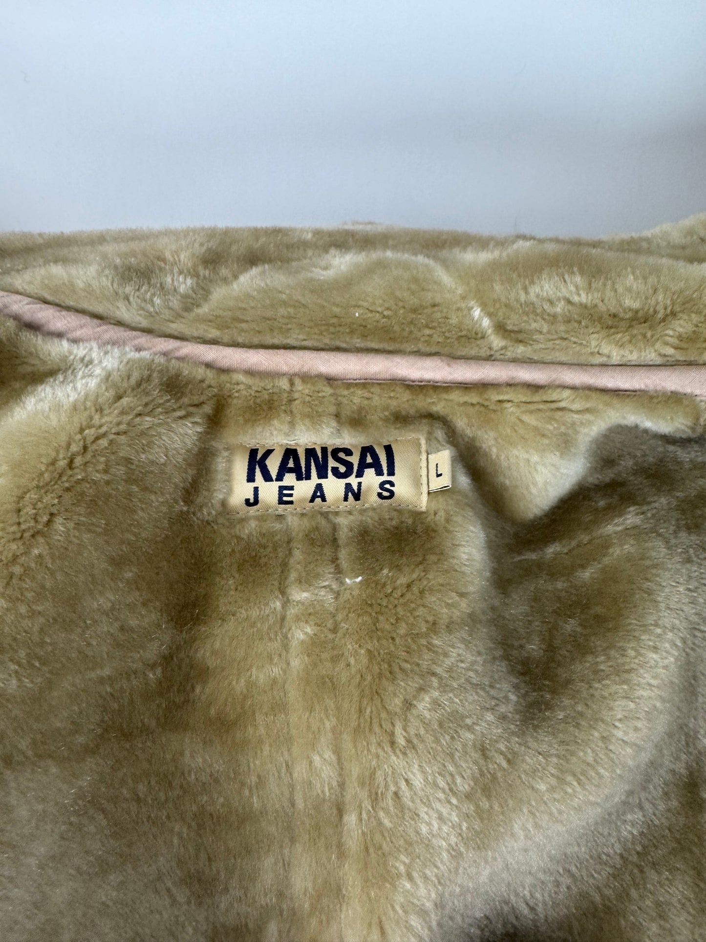 Parka en fourrure vintage Kansai Yamamoto unisexe beige M/L