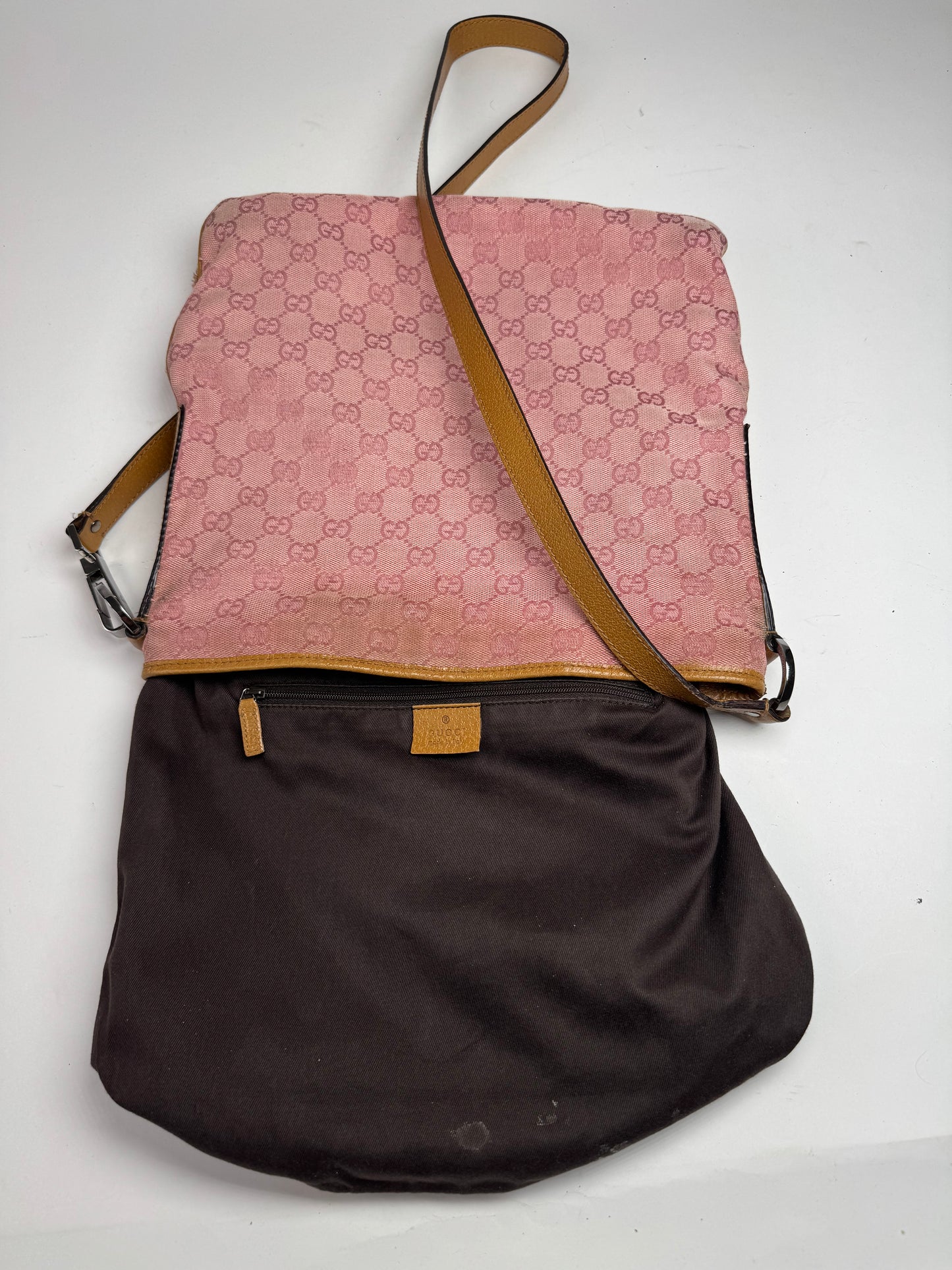Vintage Gucci Monogram Shoulder Bag pink