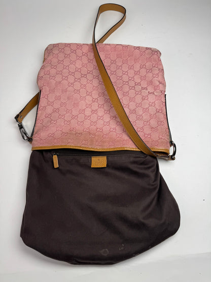 Vintage Gucci Monogram Shoulder Bag pink