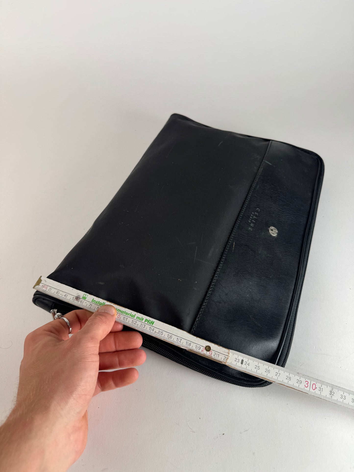 Vintage Celine Paris Leather Clutch Black