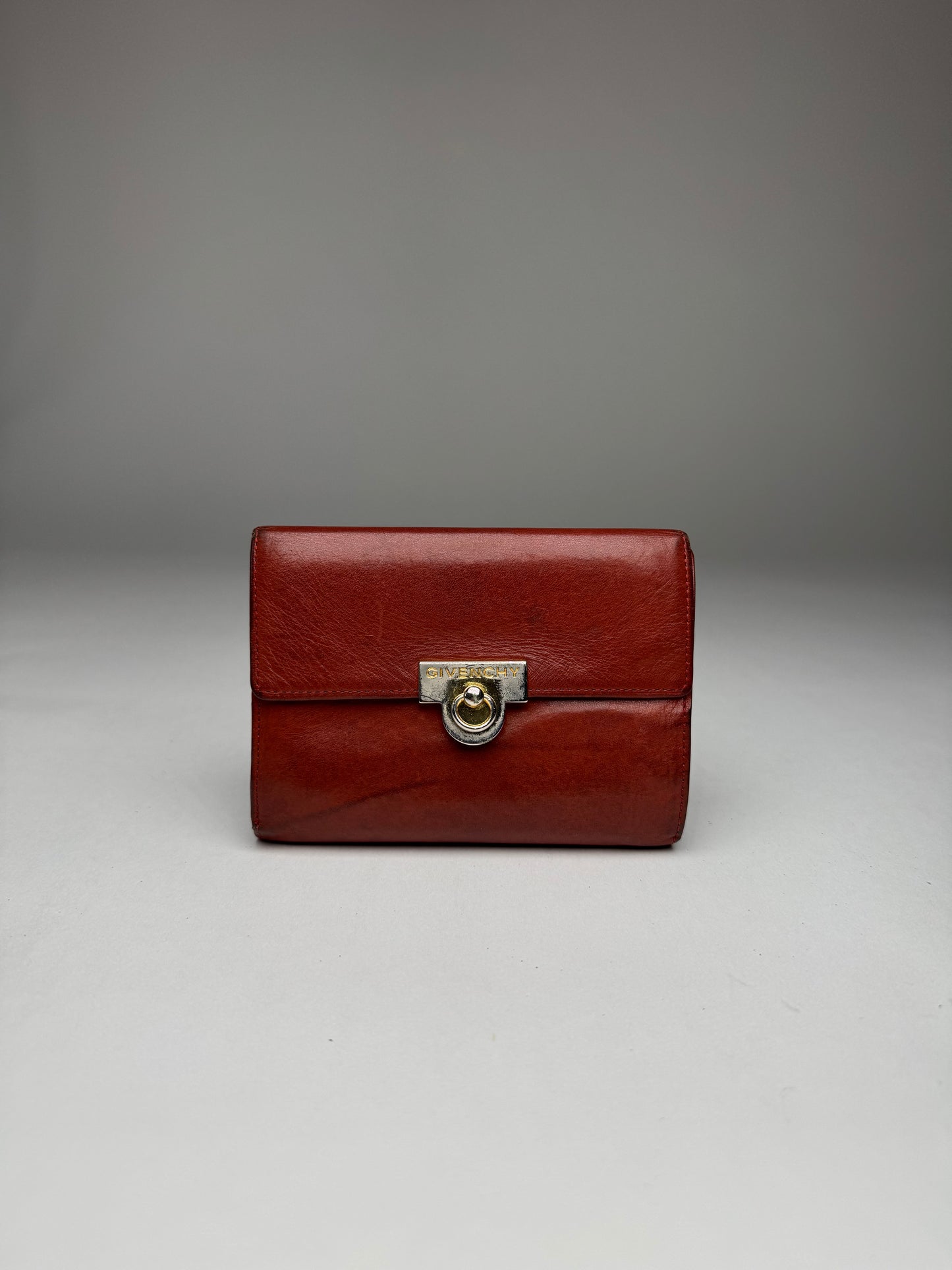 Vintage  Givenchy GV3 Leather Wallet Brown/Red