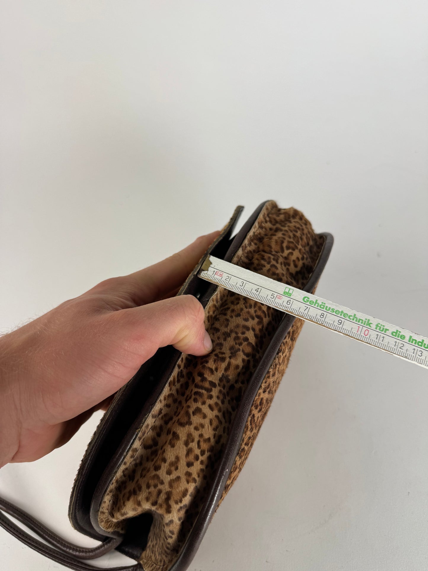 Vintage Bottega Veneta Fur Leather Bag Leopard Brown